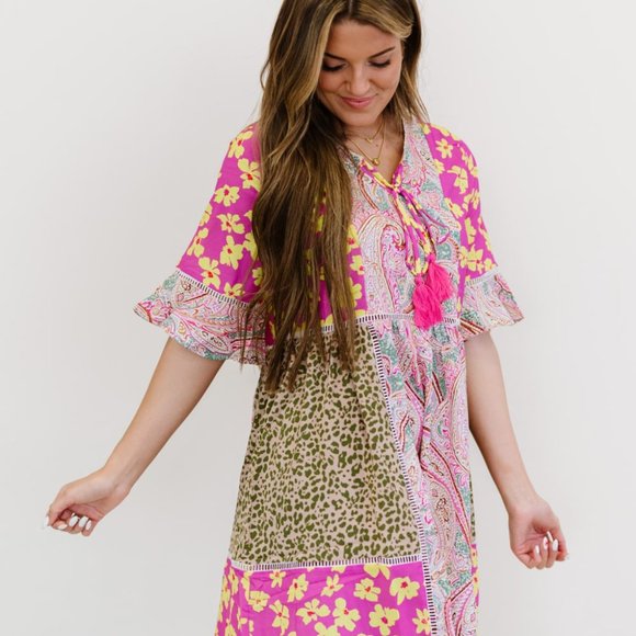 ODDI | Dresses | Oddi So Happy Together Full Size Run Patchwork Print ...
